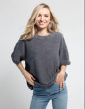 Mineral Washed Gray Corded Top