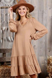 Camel 3 Tiered Dress