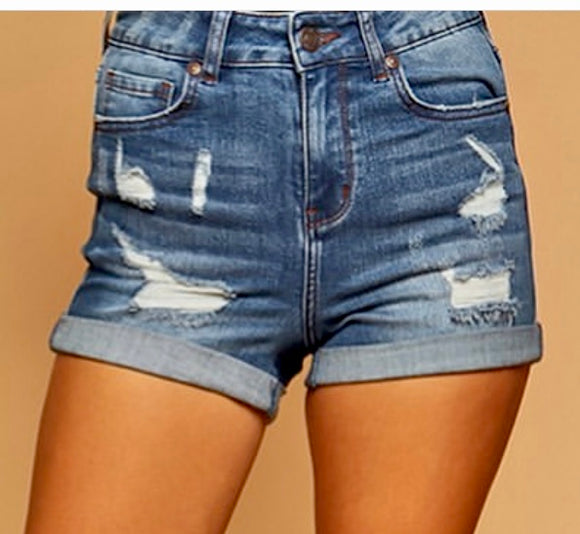 High Rise Cuffed Shorts