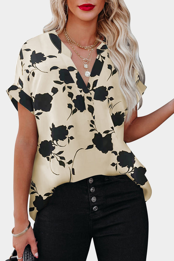 Satin Flower Print Satin Top